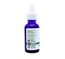Back view of CBG oil tincture in blue bottle with green label