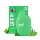 Green Broad Spectrum CBD disposable vape with box and mint leaves