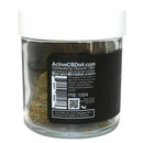 CBD flower 3.5 grams back label with QR code