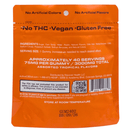 back of bright orange CBD gummy bag