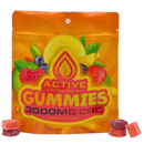 CBD gummy bag from Active CBD oil with loose gummies 