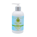 CBD lotion that is THC free in a white bottle with silver pump