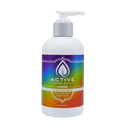 Full Spectrum CBD lotion with a silver pump and colorful label