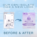 Comparison of old CBN isolate packaging to new CBN isolate packaging