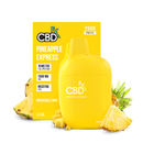 CBD THC Disposable vape with CBD FX box surrounded by pineapples 