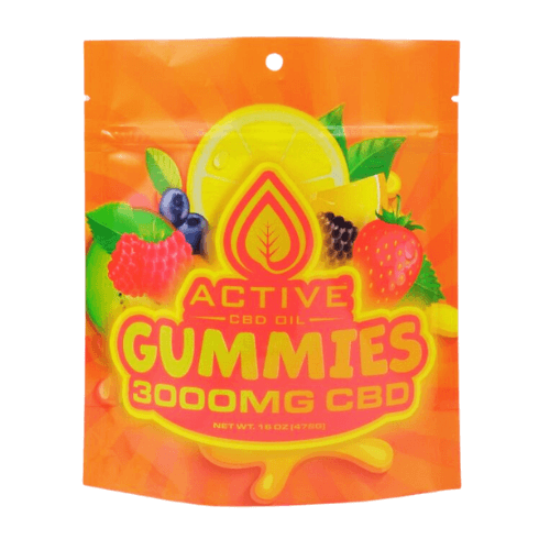 3000mg CBD gummies in orange bag