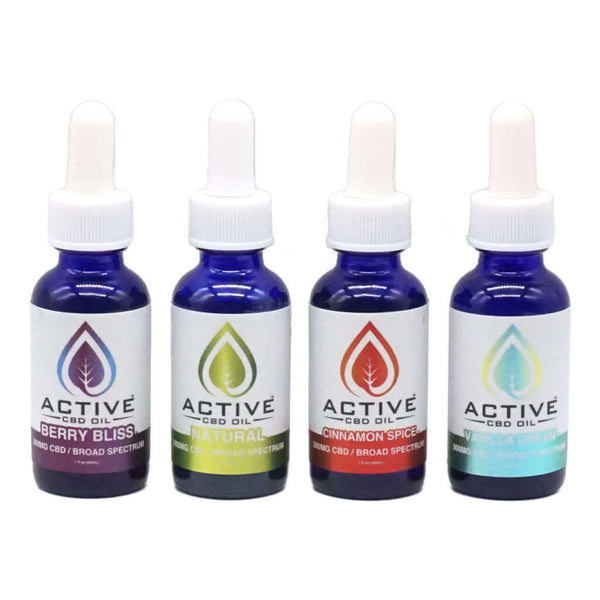 Four bottles of water soluble CBD tinctures