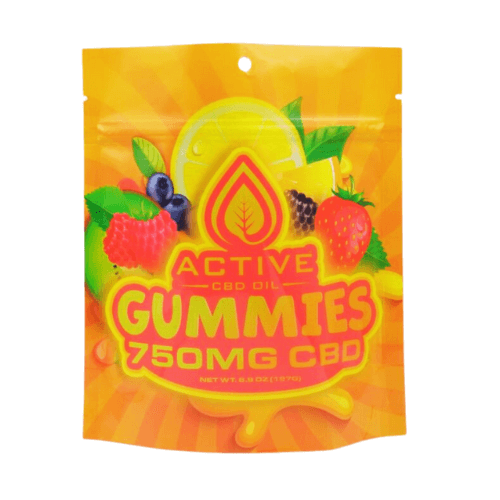 Fruity orange bag of CBD Gummies 750mg