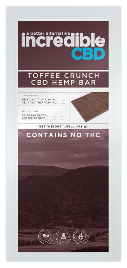 Incredible CBD Toffee Crunch CBD Bar